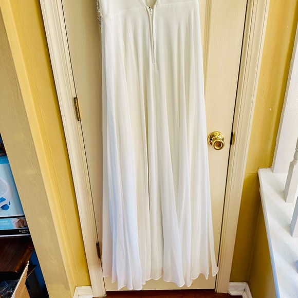 Speechless White Chiffon Strappy Beaded Dress - Picture 9 of 12